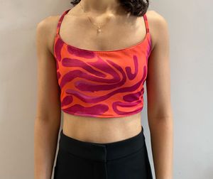 Vibrant Backless Tie-Up Crop Top – Fiery Pink