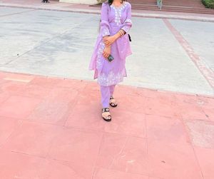 Elegant Lavender Kurta Set with Dupatta
