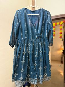 Blue Embroidered Kurta Set