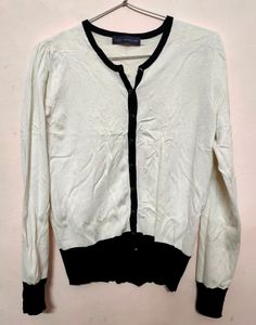 Black & White Winter Top cum Shrug