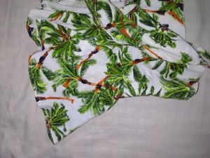 Tropical Print Tie-Back Crop Top