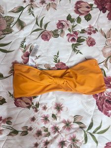Misspap Orange Bandeau Padded Bikini Top