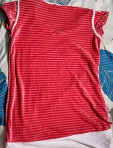 Striped Orangish Velvet Top