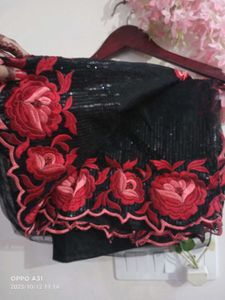 beautiful saree with Embroidery and sequins