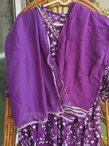 Alia Cut Purple Floral Kurta