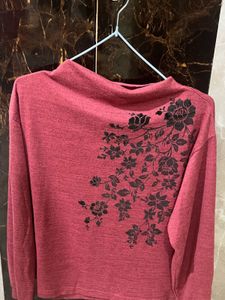 Y2K style floral high neck top