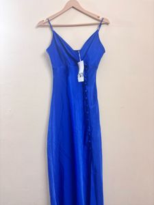 Zara Blue Satin Dress