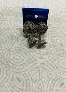 Silver Jhumka Earrings