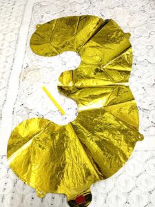 Gold Number 3 Balloon