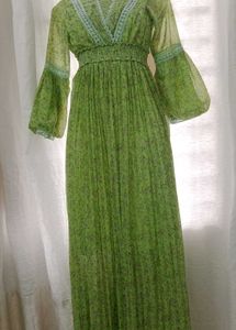 Green Floral Maxi Dress