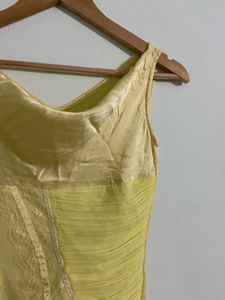 Butter Yellow Lace Detail Top