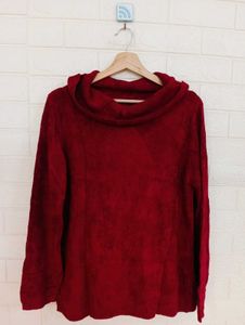 Burgundy Cowl Neck Sweater
