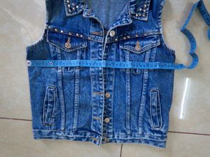 Denim Vest with Studs