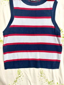 Striped Sleeveless Crop Top💞