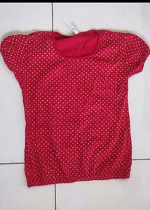 Cute Red Polka Dot Top