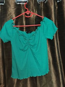 Cute Green Ruffle Top