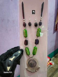 Coral Bead Women Necklace &amp; Earring Set