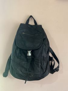 Black Soft Backpack With Adjustable Straps