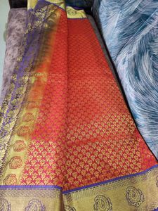 Brocket Silk Saree- No Blouse