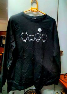 Cute Cartoon Print Black tshirt