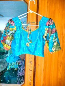 Blue Readymade Saree Blouse