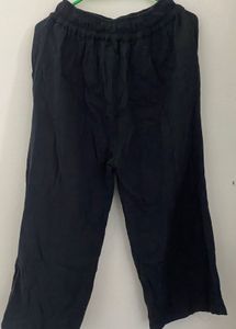 Black Linen Blend Culottes