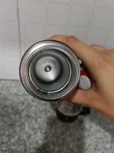 Matte Black Steel Water Bottle With Teacup