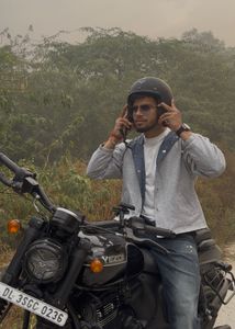 Men's Blue Hooded Jacket double sided