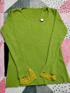 Bottle Green Woolen Sweatshirt