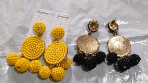 Combo Tassel Earrings On Studs/Clips, Beaded