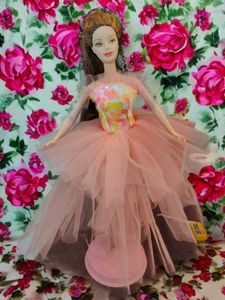 Stunning Peach Gown For Barbie Doll