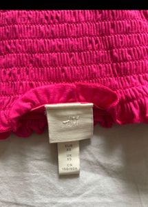 Trendy Pink Ruffled bandeau Tube Top