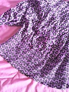 Flower Printed Purple Shirt , Cropped