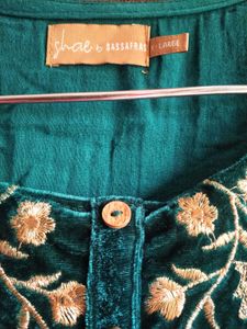 Embroidered Velvet Kurta