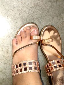 Gold Jeweled Sandals