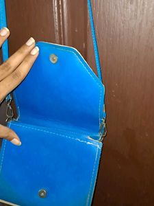 Blue Sling Bag With Detachable Straps