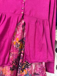 Magenta Dress &amp; Cardigan Set