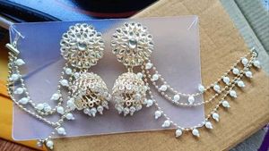 Pearl Bahubali Earrings For Women