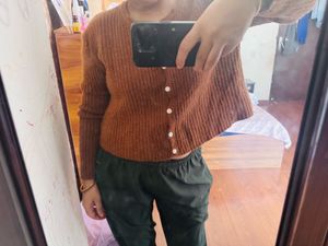 Brown Knit Cardigan