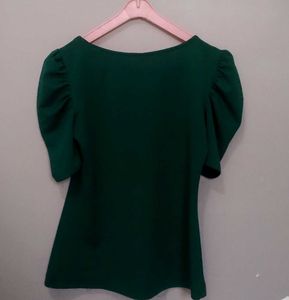 Green Puff Sleeve T-shirt