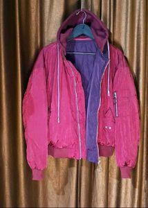 Reversible Hooded Bomber Jacket Size 48 inches  Fu