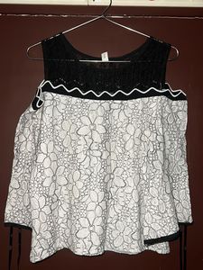 Shoulder Cut Korean Bow Top