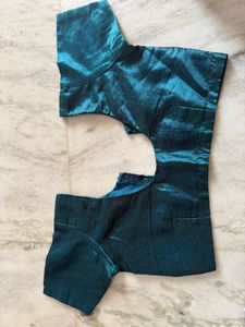 Teal Satin Blouse