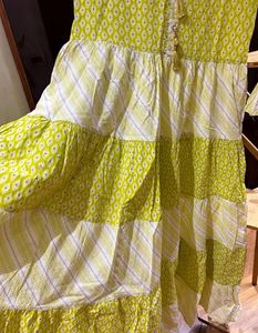 Lime Green Tiered Dress