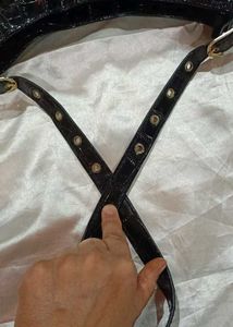 Vintage Black Embellished Shoulder Bag