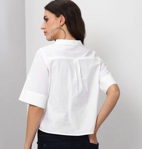 Boxy Digital Print Shirt with Hand Embroidery Coll