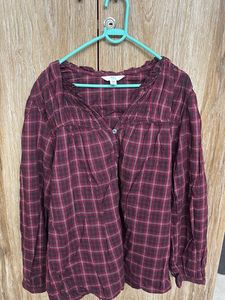 Plaid Long Sleeve Top