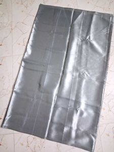 Satin Gray Saree With Blouse Piece