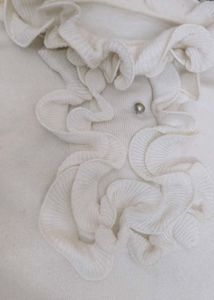 Elegant White Ruffled Sweater