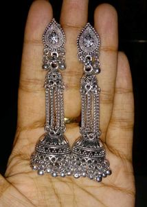Silver Jhumka Earrings